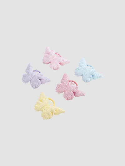 Mimi Tutu Girl's Girl's Glitter Butterfly Hair Tie Set In Multi