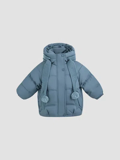 Mimi Tutu Girl's Little Girl's And Girl's Pom-pom Puffer Jacket In Blue