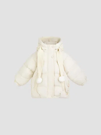 Mimi Tutu Girl's Little Girl's And Girl's Pom-pom Puffer Jacket In White