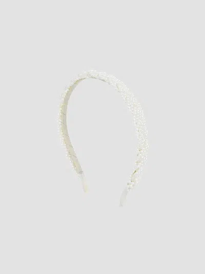 Mimi Tutu Girl's Pearl Embellished Headband In White