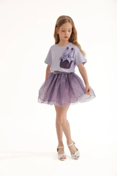 Mimi Tutu Kids'  Glimmer Applique Outfit In Purple