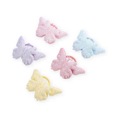 Mimi Tutu Kids' Glitter Butterfly Hair Ties (set Of Five) In Multi