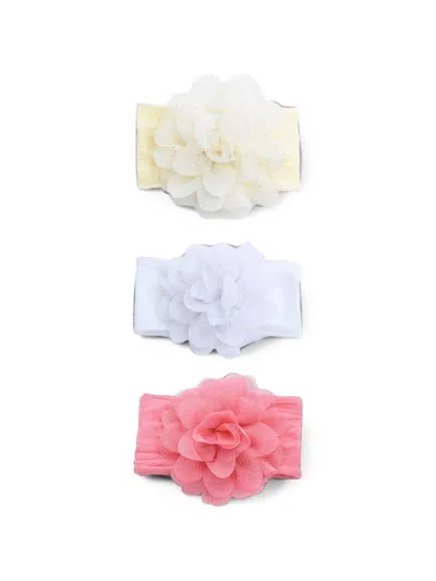 Mimi Tutu Babies' Glitter Floral-detail Headbands (pack Of Three) In Multi