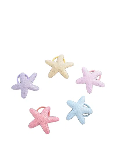 Mimi Tutu Kids' Glitter Star Hair Ties (set Of Five) In Multi