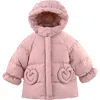 Mimi Tutu Heart-pocket Puffer Jacket In Pink