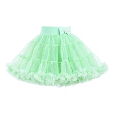 MIMI TUTU MIMI TUTU GREEN PASTEL BOW TULLE SKIRT