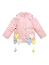 Mimi Tutu Heart-appliqué Puffer Coat In Pink
