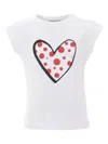 Mimi Tutu Heart-print Cotton T-shirt In 白色