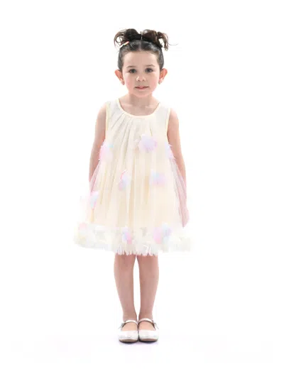 MIMI TUTU MIMI TUTU IVORY BLOOMING TULLE SLEEVELESS DRESS