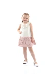 Mimi Tutu Ivory Pink Strap Bow Shorts Set In White