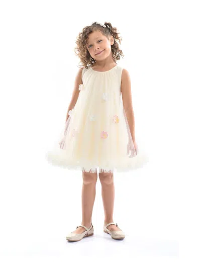 MIMI TUTU MIMI TUTU IVORY TULLE LAYERED FLORAL DRESS