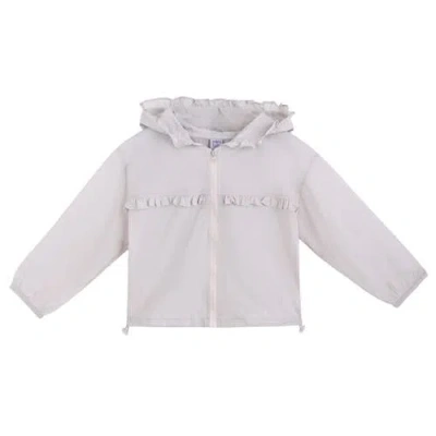 Mimi Tutu Kids'  Light Jacket With Ruffle Hood In White