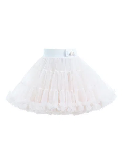 Mimi Tutu Kids' Little Girl's & Girl's Bow Tulle Skirt In White