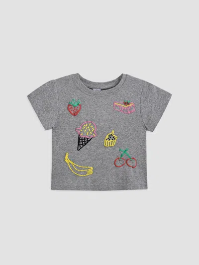 Mimi Tutu Little Girl's & Girl's Fruit Motif T-shirt In Gray