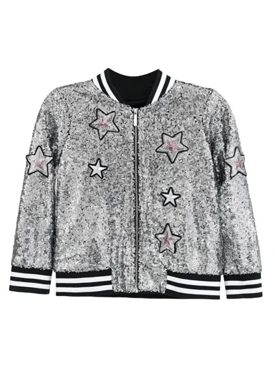 Mimi Tutu Little Girl's & Girl's Sequin Star Jacket In Silver