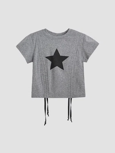 Mimi Tutu Little Girl's & Girl's Star Accent T-shirt In Gray