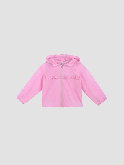 Mimi Tutu Little Girl' S & Girl's Jacket With Ruffle Hood In Pink