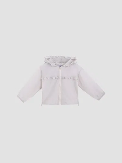 Mimi Tutu Little Girl' S & Girl's Jacket With Ruffle Hood In White