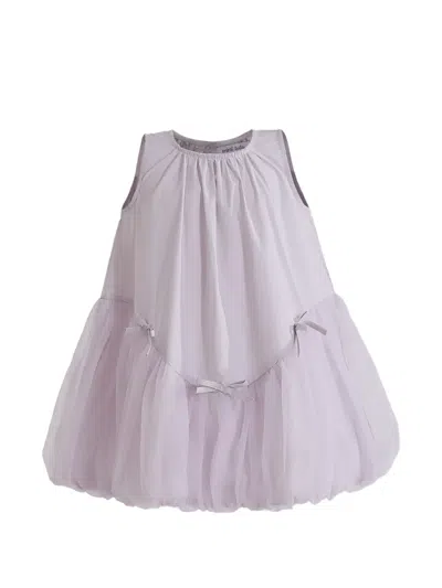 Mimi Tutu Kids' Marielle Bow-detail Tulle Dress In Purple