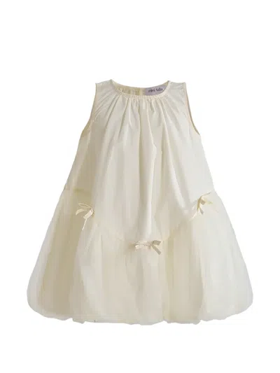 Mimi Tutu Kids' Marielle Bow-embellished Dress In Neutral