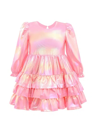 Mimi Tutu Kids' Metallic Ruffled Dress In Pink