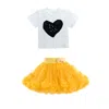 Mimi Tutu Multicolor Haley Heart Skirt Outfit In Yellow