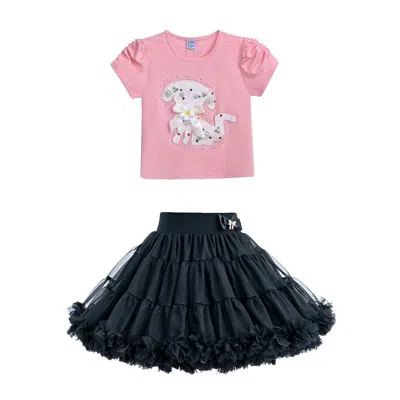 Mimi Tutu Kids'  Multicolor Janis Puppy Skirt Outfit In Pink