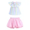 Mimi Tutu Multicolor Rainbow Striped Ruffle Outfit