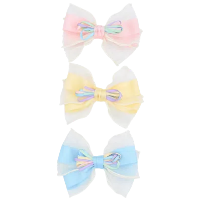 Mimi Tutu Kids'  Multicolor Ribbon Bow Hairclip Set