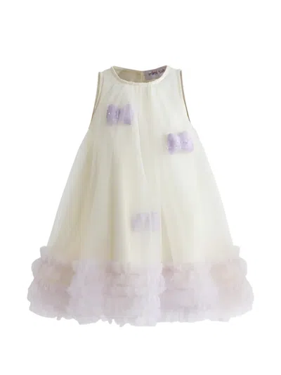 Mimi Tutu Kids' Nayara Ruffled Bow-embellished Dress In Purple