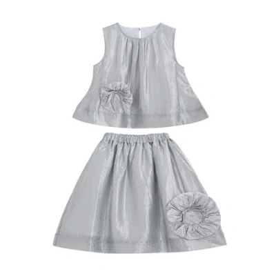 Mimi Tutu Kids'  Nerissa Bloom Skirt Set In Gray