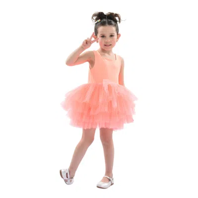 Mimi Tutu Kids'  Orange Coral Solid Tutu Dress