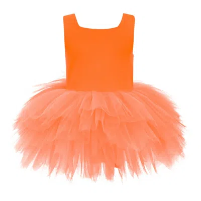 Mimi Tutu Kids'  Orange Neon Solid Tutu Dress