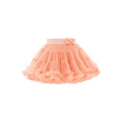 Mimi Tutu Babies' Orange Peach Bow Tutu Skirt In Pink