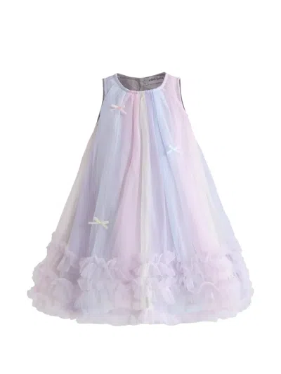 Mimi Tutu Kids' Orielle Bow-detail Dress In Blue