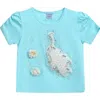 Mimi Tutu Kids' Peacock-appliqué T-shirt In Blue
