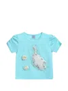 Mimi Tutu Peacock-appliqué T-shirt In Blue