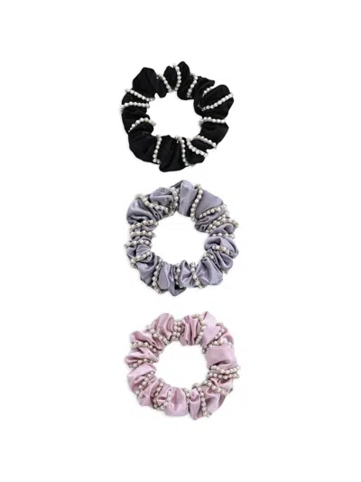 Mimi Tutu Kids' Pearl Accent Scrunchies Set (set Of Three) In Multi