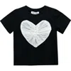 Mimi Tutu Heart-appliqué Cotton T-shirt In Black