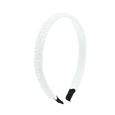 Mimi Tutu Pearl Lined Rhinestone Banded Headband