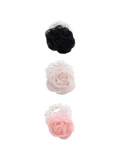 Mimi Tutu Kids' Pearl Petal Scrunchies Set (set Of Three) In Multi