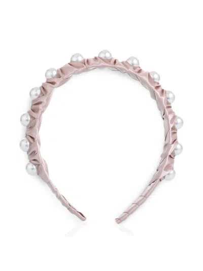 Mimi Tutu Kids' Pearl-accent Pleated Headband In Pink