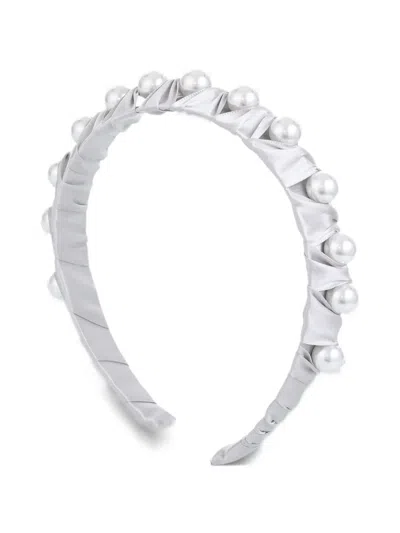 Mimi Tutu Kids' Pearl-accent Ruched Headband In Transparent