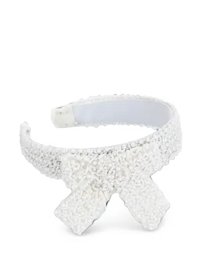 Mimi Tutu Kids' Pearl-embellished Bow Headband In White