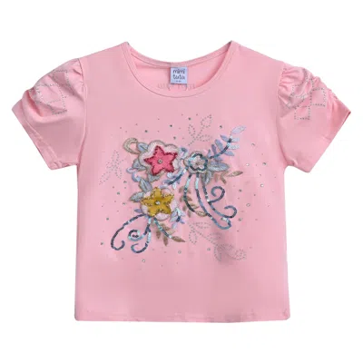 Mimi Tutu Babies'  Pink Flowers Applique T-shirt