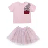 Mimi Tutu Pink Glimmer Applique Outfit