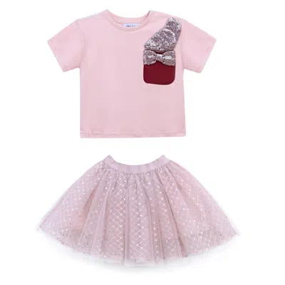 Mimi Tutu Babies'  Pink Glimmer Applique Outfit