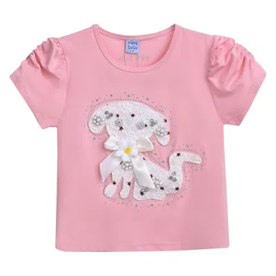 Mimi Tutu Kids'  Pink Puppy Applique T-shirt