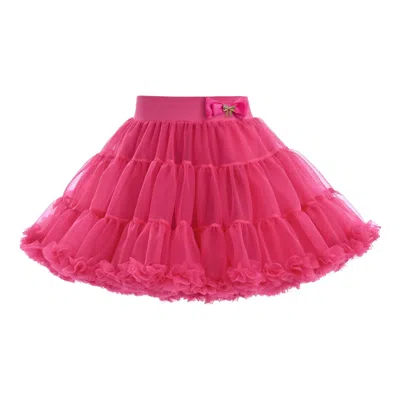 Mimi Tutu Kids'  Pink Rouge Bow Tulle Skirt In Pink Rogue