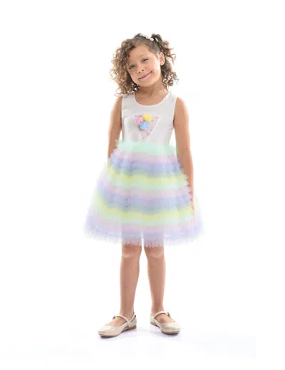 MIMI TUTU MIMI TUTU PURPLE RUFFLE TIERED POM DRESS